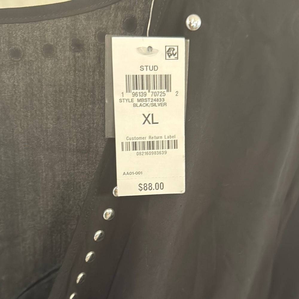 Bar III Black and Silver Studded Pants